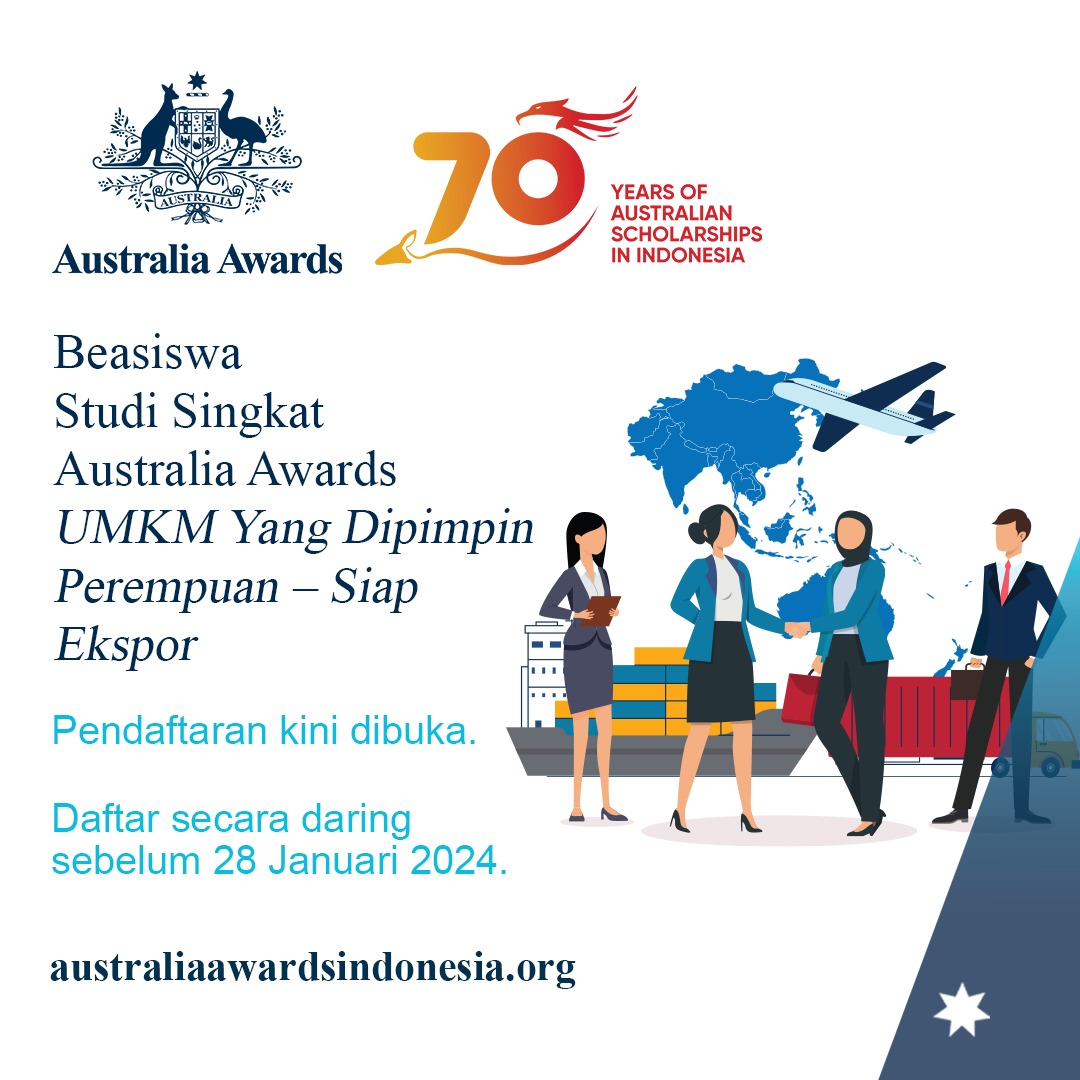 Beasiswa Studi Singkat Australia Awards UMKM Yang Dipimpin Perempuan - Siap Ekspor